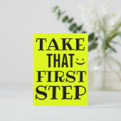 最初の一歩を踏み出すやる気を起こさせる ポストカード (スタンド正面)