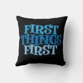 最初の事最初のスローガン枕 クッション (裏面)