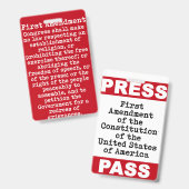 最初の修正プレスパスバッジ バッジ (表裏)