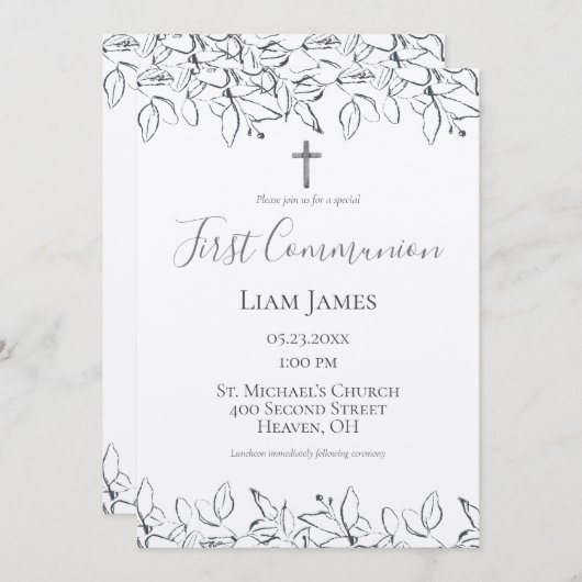 最初の共産主義手描き十字架 招待状 (正面/裏面)