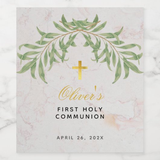 最初の共産圏の葉のフェイク金ゴールドクロス大理石 ワインラベル (シングルラベル)