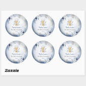 最初の共産色の青い水色の花 ラウンドシール (シート)