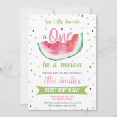 最初の夏の女の子のパーティーカード 招待状 (正面)