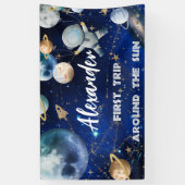 最初の外部空間の背景バナー誕生日へようこそ 横断幕 (縦)