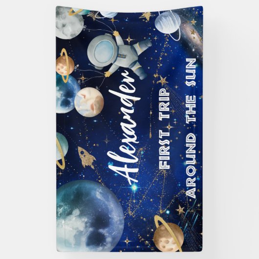 最初の外部空間の背景バナー誕生日へようこそ 横断幕 (縦)