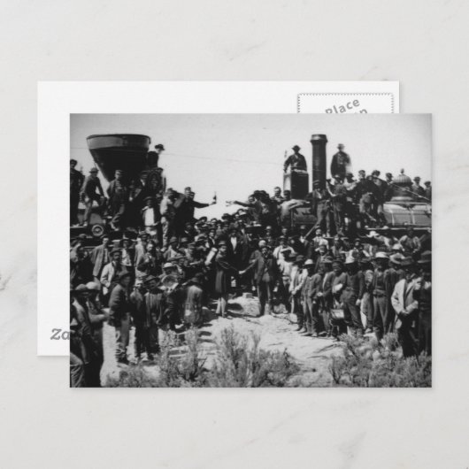 最初の大陸横断鉄道プロモントリーサミット ポストカード (正面/裏面)