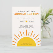 最初の太陽の周りを回る　１歳の誕生日 招待状 (スタンド正面)