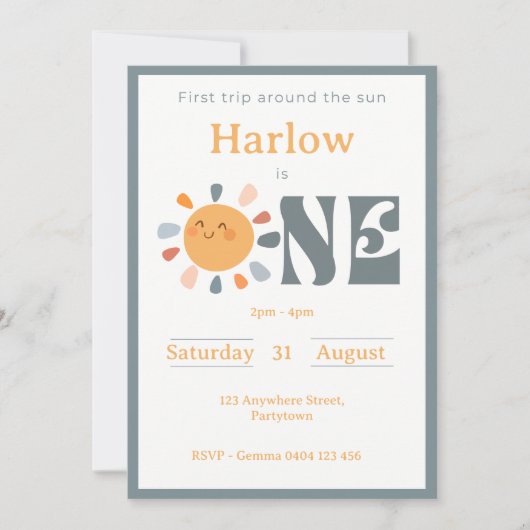 最初の太陽の周りを旅してきたね 招待状 (正面)