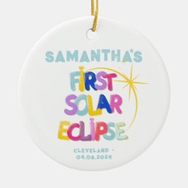 最初の太陽のEclipse追加名前をカスタムすると場所 セラミックオーナメント