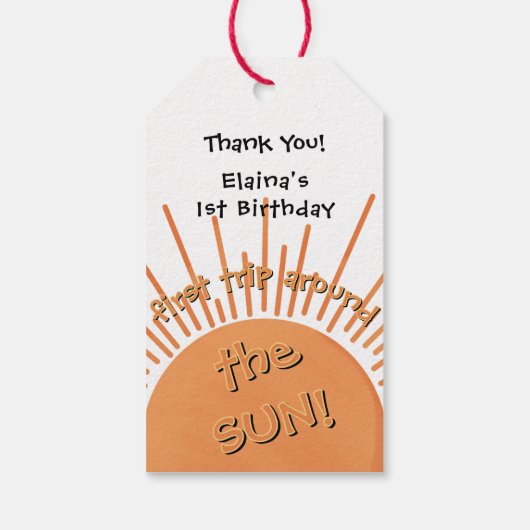最初の太陽一周記念日　１歳の誕生日 ギフトタグ (裏面)