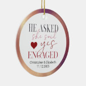 最初の婚約したバラ金ゴールド セラミックオーナメント (右)