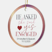 最初の婚約したバラ金ゴールド セラミックオーナメント (左)