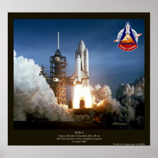 最初の宇宙シャトル打ち上げSTS-1コロンビア ポスター