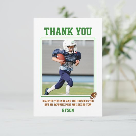 最初の年を下回る | サッカーの最初の誕生日パーティー サンキューカード (スタンド正面)