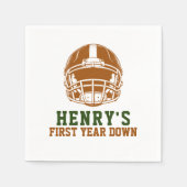 最初の年を下回る | サッカーの最初の誕生日パーティー スタンダードカクテルナプキン (正面)