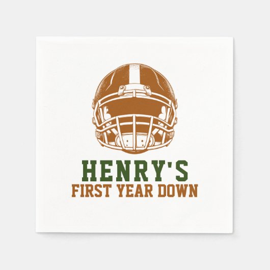 最初の年を下回る | サッカーの最初の誕生日パーティー スタンダードカクテルナプキン (正面)