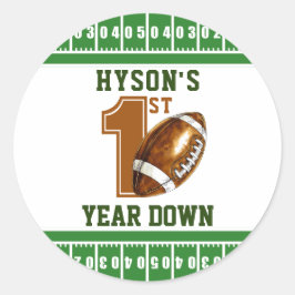 最初の年を下回る | サッカーの最初の誕生日パーティー ラウンドシール