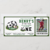 最初の年を下回る | サッカーの第1の誕生日 招待状 (正面)