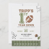 最初の年を下回る | ボーイフットボール誕生日招待状 招待状 (正面)