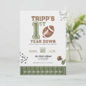 最初の年を下回る | ボーイフットボール誕生日招待状 招待状 (スタンド正面)