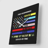 最初の応答側の時計 スクエア壁時計 (傾斜)