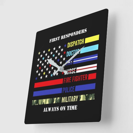 最初の応答側の時計 スクエア壁時計 (傾斜)