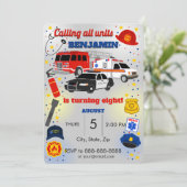 最初の応答側の誕生日招待状 招待状 (スタンド正面)