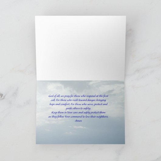 最初の応答者に感謝 カード (内部)