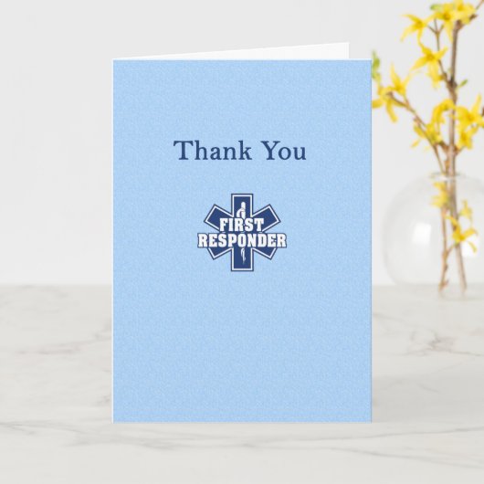 最初の応答者に感謝 カード (黄色い花)