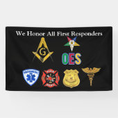 最初の応答者のバナー 横断幕 (横)