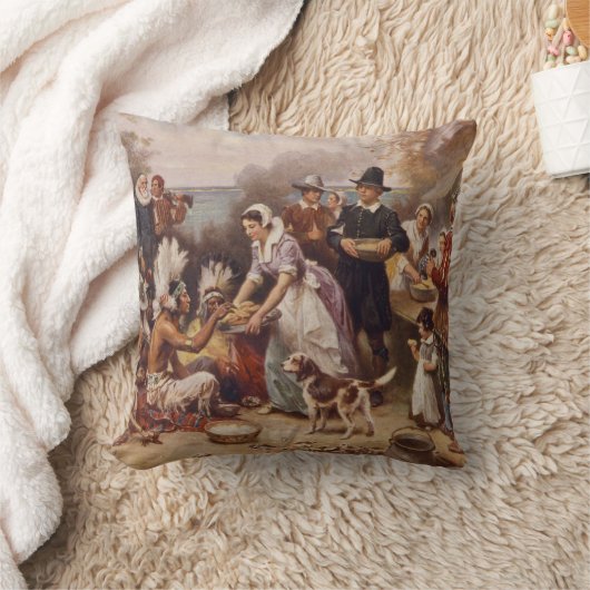 最初の感謝祭1621% pipe% c.1932 クッション (ブランケット)