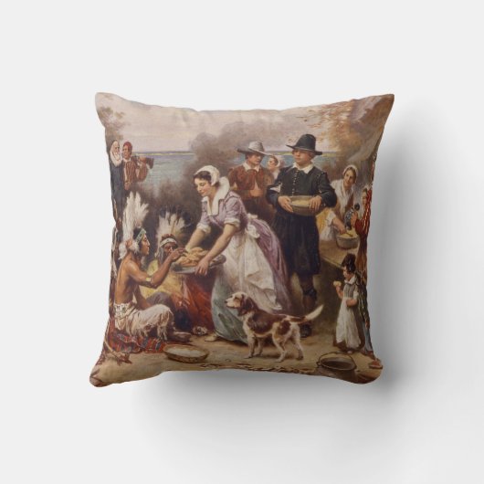 最初の感謝祭1621% pipe% c.1932 クッション (裏面)