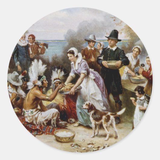 最初の感謝祭 ラウンドシール (正面)