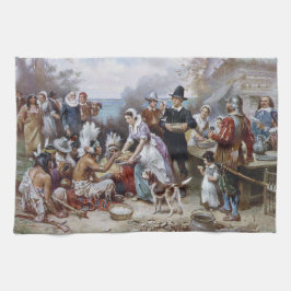 『最初の感謝祭』（最初のかんしゃさい、The First Thanksgiving） ジーン・フェリ キッチンタオル