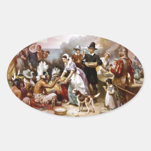 最初の感謝 楕円形シール (正面)