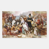 最初の感謝 長方形シール (正面)