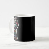 最初の手の黒の生活の問題黒の履歴月 コーヒーマグカップ (正面左)