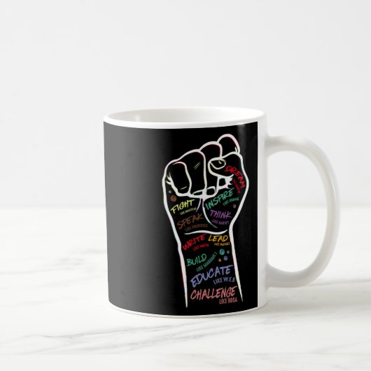 最初の手の黒の生活の問題黒の履歴月 コーヒーマグカップ (右)