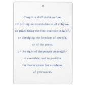 最初の改正による言論の自由の集会 クリップボード (裏面)