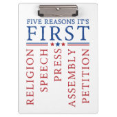 最初の改正による言論の自由の集会 クリップボード (正面)
