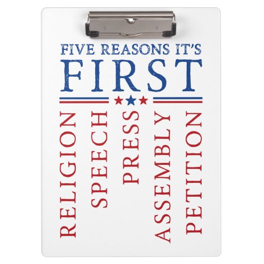 最初の改正による言論の自由の集会 クリップボード (正面)