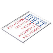 最初の改正による言論の自由の集会 ノートブック (左側)