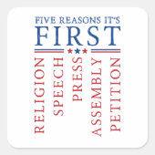 最初の改正の言論の自由 スクエアシール (正面)