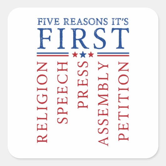 最初の改正の言論の自由 スクエアシール (正面)