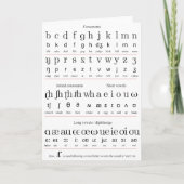 最初の教授アルファベットのキャラクターの図表 ノートカード (正面)