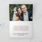 最初の新婚ホリデー手描き | 赤 | 写真 シーズンカード (内部)