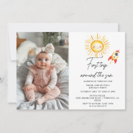 最初の旅のまわりに太陽のカスタム写真 招待状