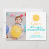 最初の旅のまわりに太陽の写真招待状 招待状 (正面)