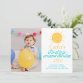 最初の旅のまわりに太陽の写真招待状 招待状 (スタンド正面)