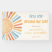 最初の旅のまわりに太陽の最初の誕生日パーティー 横断幕 (横)
